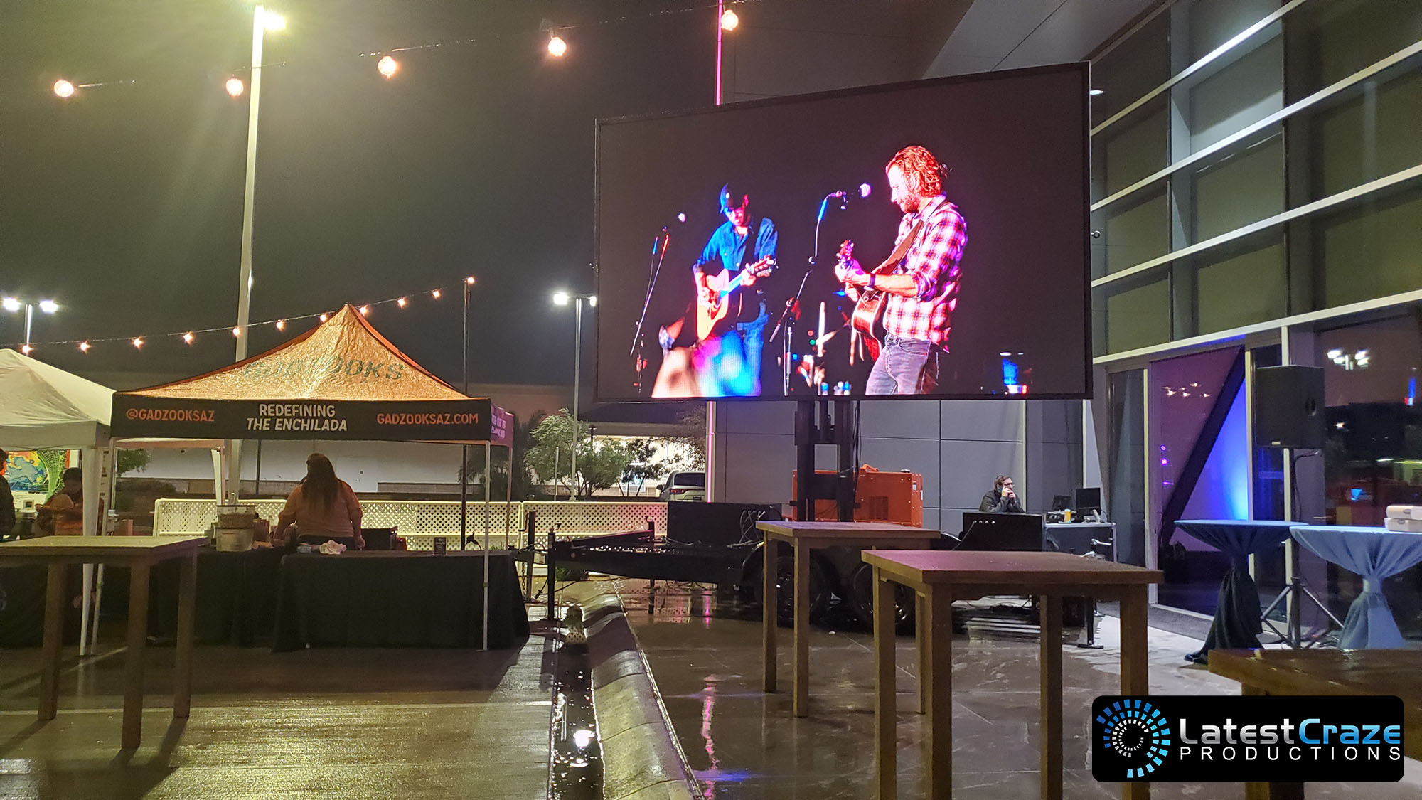 mobile led video wall on trailer outdoor fundraising event Latest Craze Productions